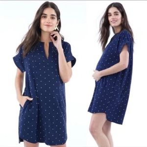 LOYAL HANA navy blue arrow print maternity / nursing Cybelle shirt dress S